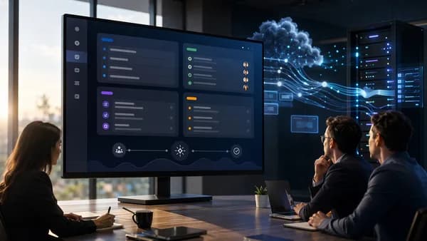 AI meeting notes dashboard organizing tasks, decisions, deadlines, and scope changes for project managers