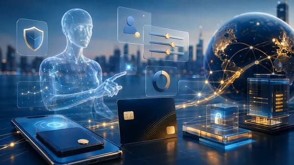 AI agent using secure digital card payments with abstract global payment rails and spending controls.