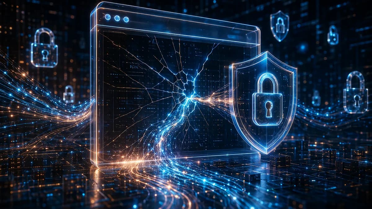 Generic browser security update with shields, locks, and repaired digital vulnerabilities