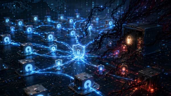 Cybersecurity hero showing CI/CD pipeline hijacking threats against connected repository networks.