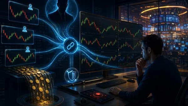 Investor monitoring automated copy trading dashboards as fees and losses quietly drain away