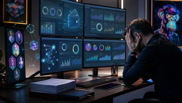 NFT trader using tax software to organize wallet activity, cost basis, and crypto reports.