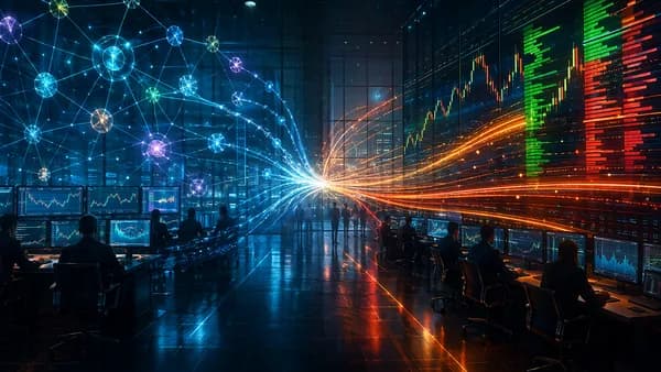 Crypto trading floor comparing DEX routing networks with centralized exchange liquidity.
