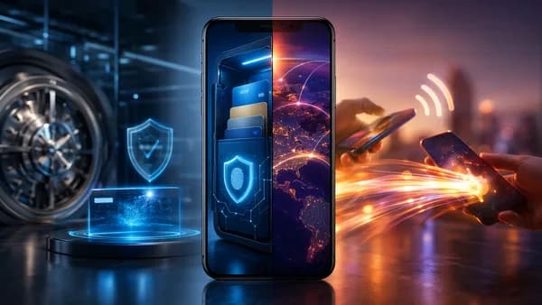 Smartphone visualizing secure digital wallet storage and fast payment app money transfers