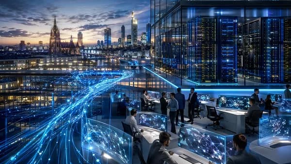 Futuristic European AI data center symbolizing Mistral’s sovereign infrastructure funding push