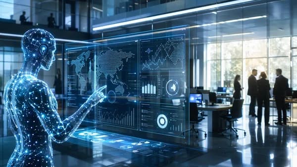 AI automation reshaping banking roles inside a modern digital finance office