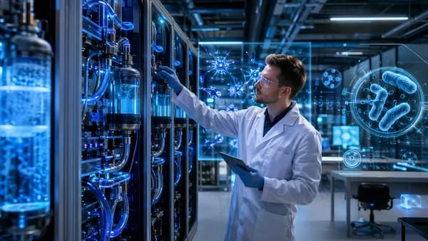 AI-monitored liquid-cooled data center detecting bacteria before GPU rack failures