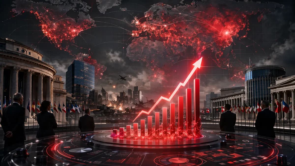 Red inflation warning over global financial map and central bank setting
