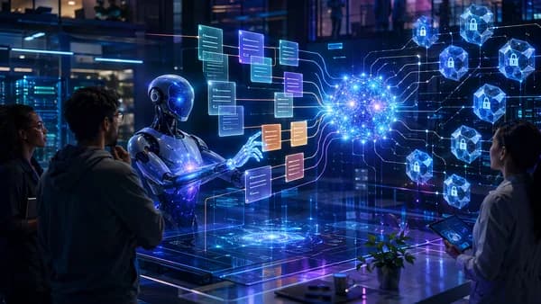 AI agent optimizes modular skill files in a futuristic open-source workflow lab.
