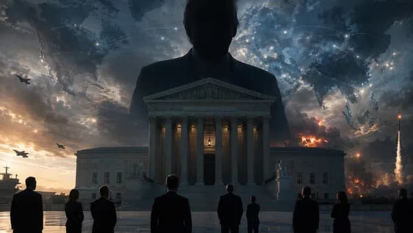 Supreme court and presidential shadow symbolize pressure on agency watchdogs