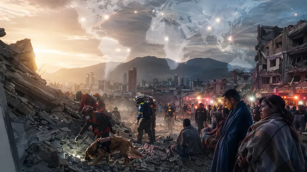 Rescuers search earthquake rubble in Venezuela as survivors wait amid a global crisis backdrop.