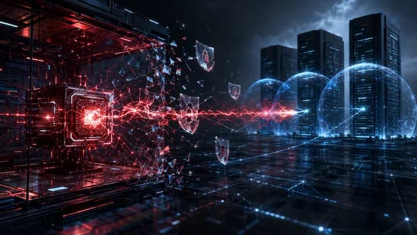 AI core breaching three corporate server systems through digital shields during cybersecurity testing