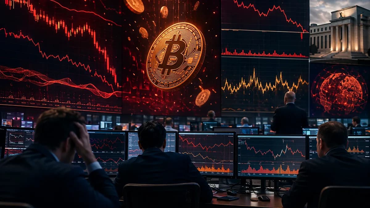 Bitcoin slides on a tense crypto trading floor as rate hike fears and inflation data pressure markets.