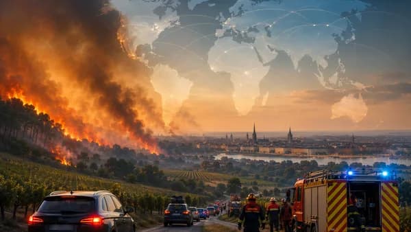 Wildfires near Bordeaux force evacuations as smoke rises over vineyards and emergency crews respond.