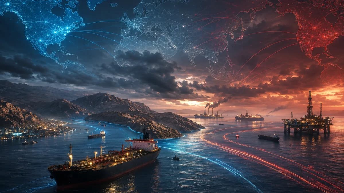 Strait of Hormuz oil routes under geopolitical tension between Iran and the US