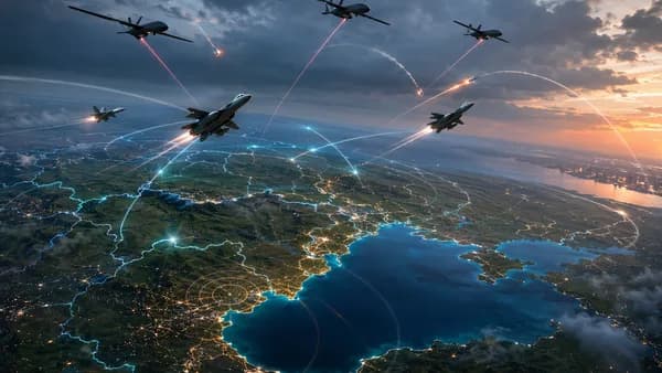 Drones intercepted over a glowing Black Sea map, symbolizing Romania’s NATO airspace tensions.