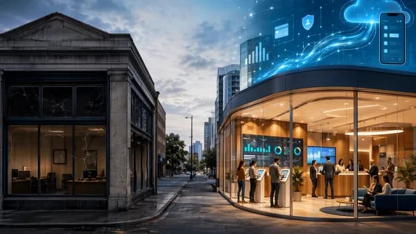 Contrasting community banks show one struggling while another thrives with modern digital finance tools.