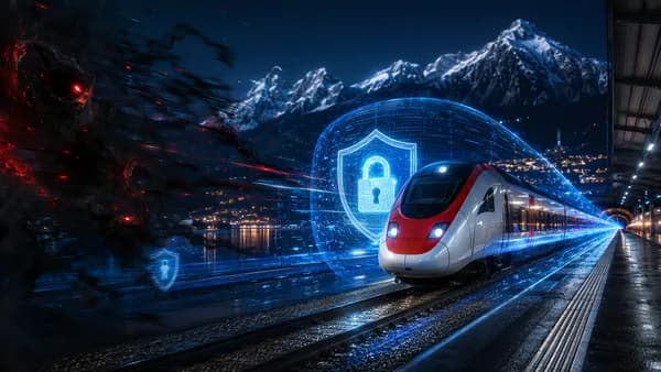 Swiss train protected by digital shields against a dark ransomware-inspired cyber threat