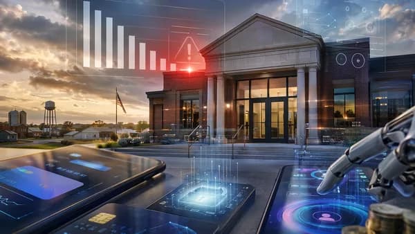 Community bank with digital finance overlays suggesting capital pressure and regulatory scrutiny.
