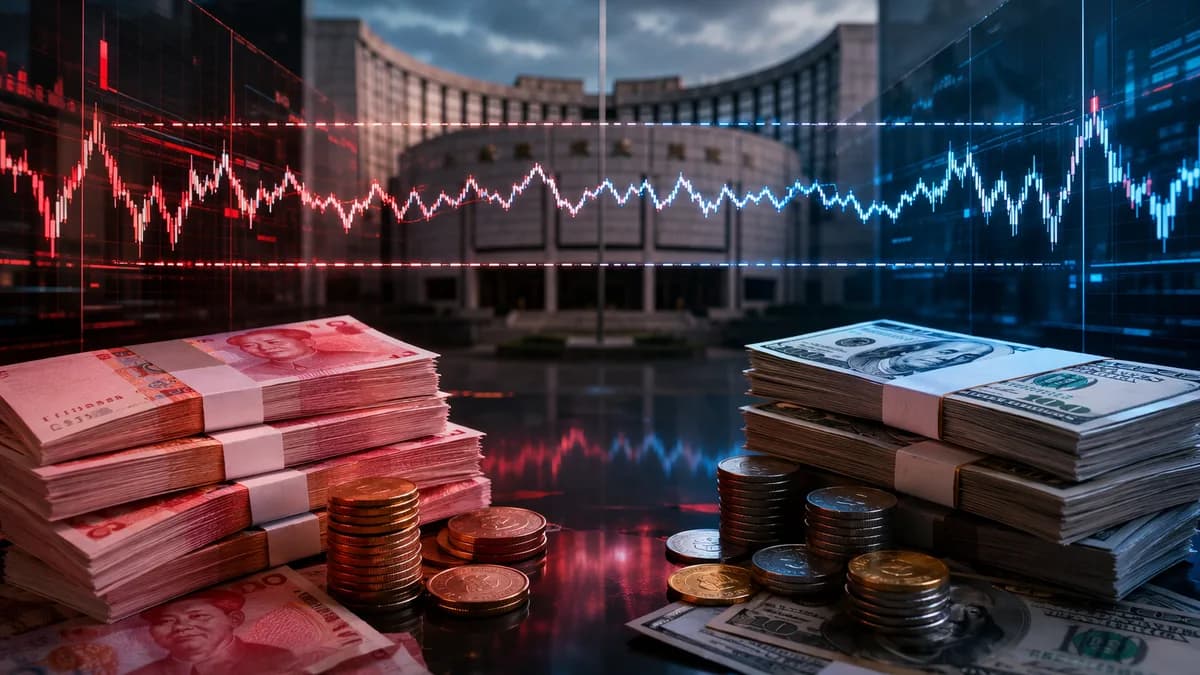 Yuan and dollar market standoff with sideways charts and central bank backdrop