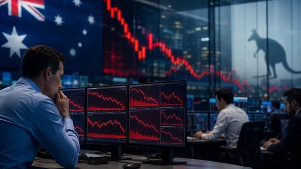 Australian dollar under pressure on forex trading screens after hawkish RBA rate signals