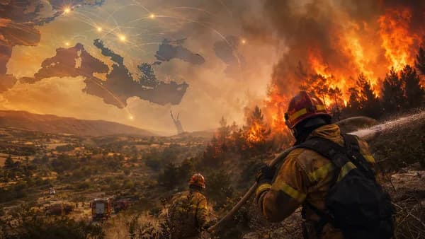Firefighters battle Mediterranean wildfires as heatwave conditions threaten France and Spain.