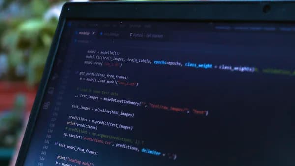 Close-up view of a computer screen displaying code in a software development environment.