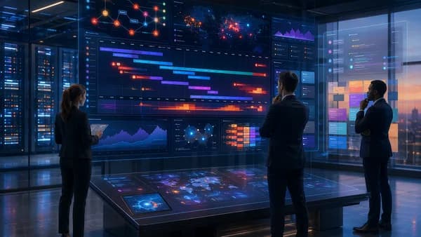 AI project risk dashboard detecting delays, workload issues, and dependencies in a cloud SaaS workspace