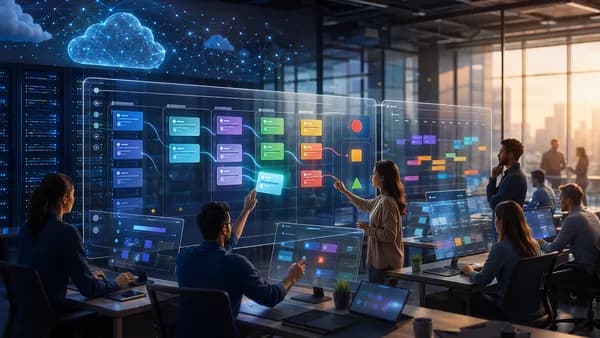 AI task prioritization dashboard organizing team work, calendars, and risks in a modern SaaS workspace.
