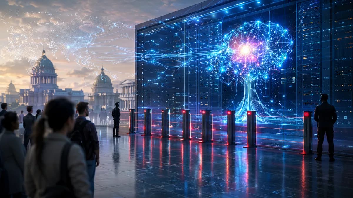 AI platform access sealed by digital barriers amid government-style regulation and global user restrictions.
