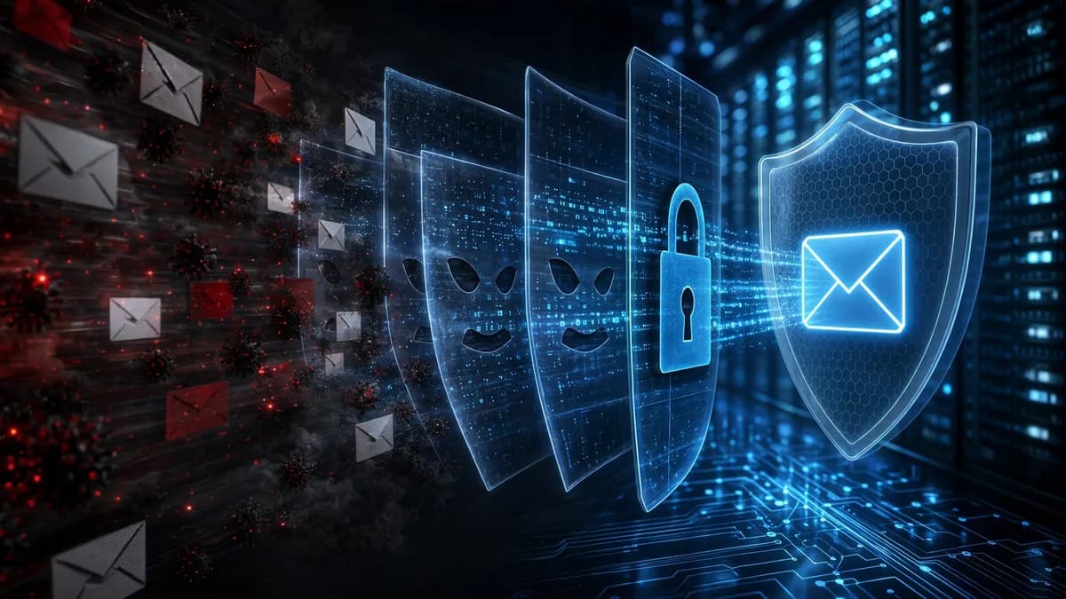 Protected email inbox using aliases to block spam and isolate breaches in a dark cybersecurity scene