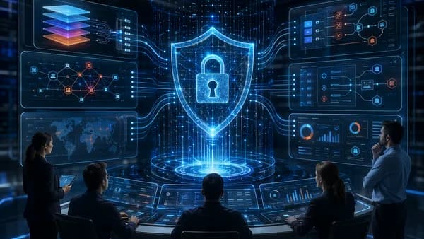 Unified cybersecurity framework with shield, lock, code matrix, and connected penetration testing workflows.