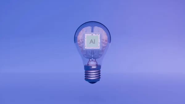 Artificial intelligence is represented by the lightbulb and brain.