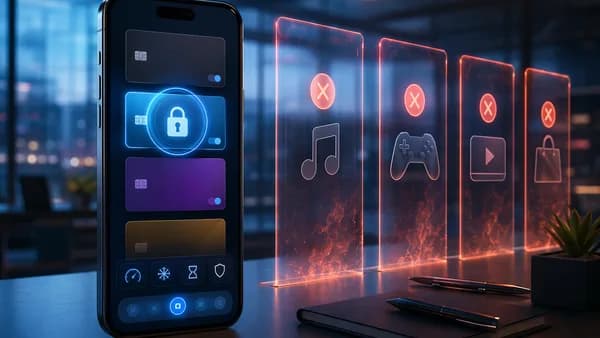Smartphone with secure virtual cards blocking subscription renewal charges