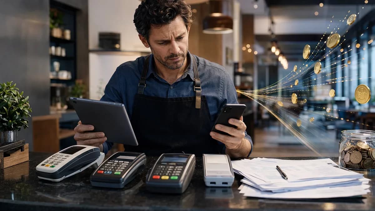 Small business owner comparing payment tools as hidden fees drain cash