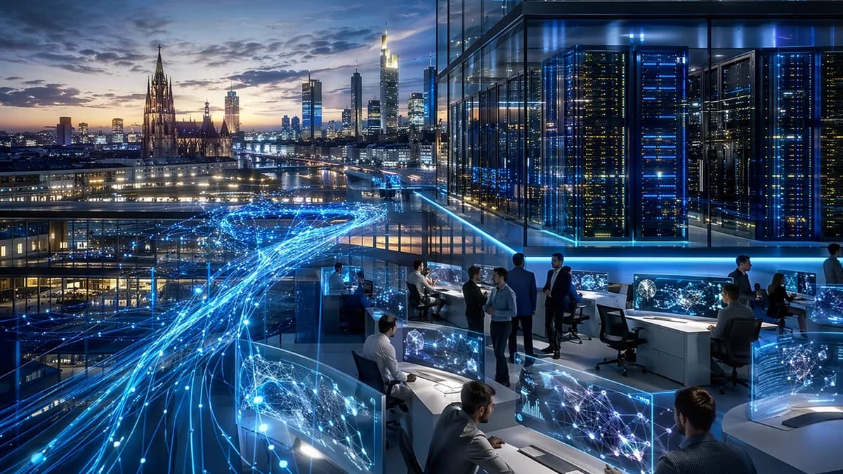 Futuristic European AI data center symbolizing Mistral’s sovereign infrastructure funding push