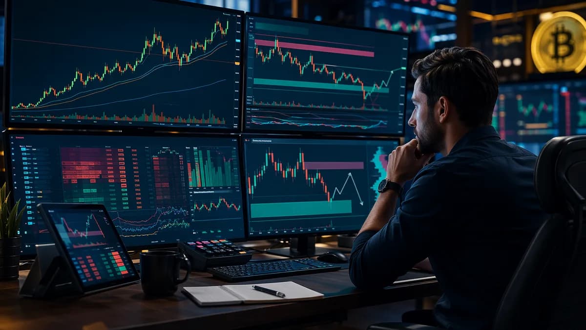 Trader reviews layered market charts across timeframes to avoid costly trade traps.
