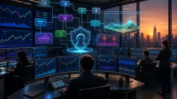 No-code trading bot dashboard with risk shield, market charts, and monitoring panels