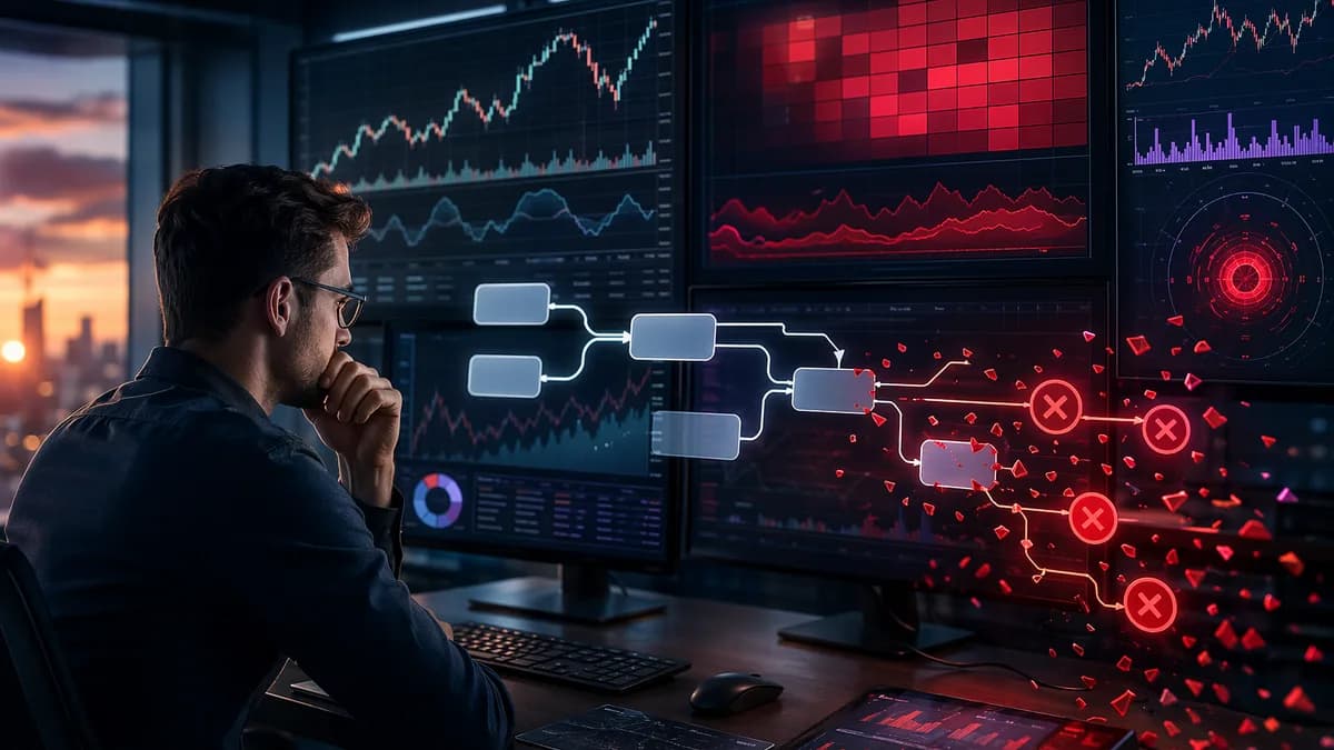 No-code trading backtest dashboard revealing flawed strategies and bad market assumptions