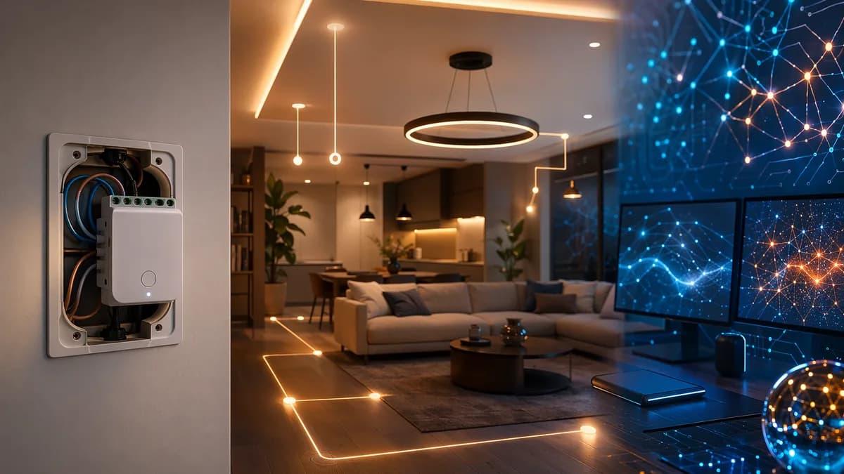 Smart wall module connecting traditional home lights to a modern app-controlled lighting ecosystem