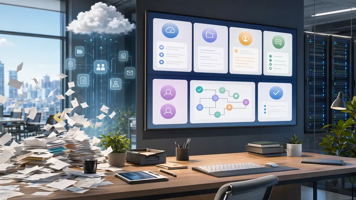 Modern SaaS client portal dashboard organizing agency project updates, files, approvals, and feedback.