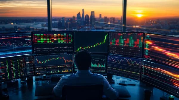 Trader watching real-time market scanners and charts during fast-moving premarket action