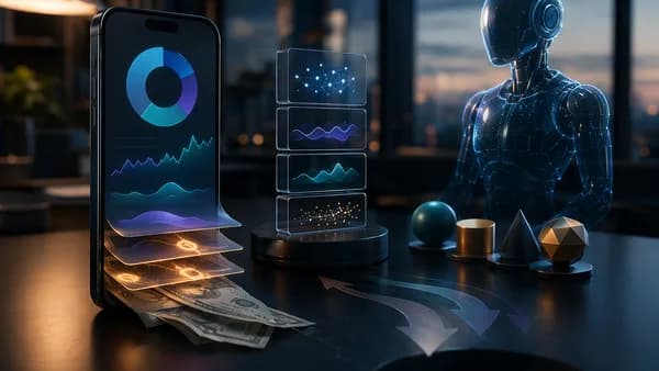 Robo-advisor app with hidden fee layers draining an investment portfolio
