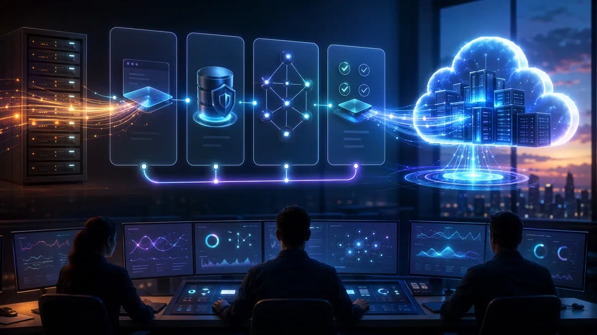 Zero-downtime hosting migration from shared servers to cloud infrastructure with dashboards and data streams