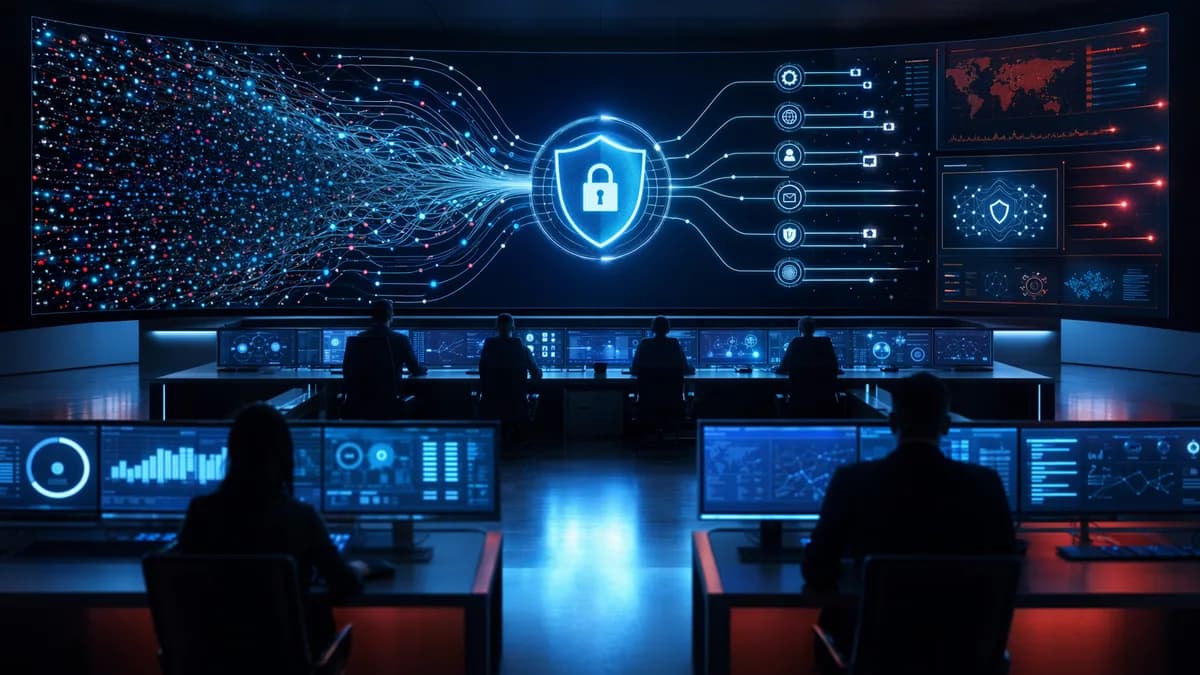 Streamlined cybersecurity dashboard filtering noisy alerts into prioritized threat signals.