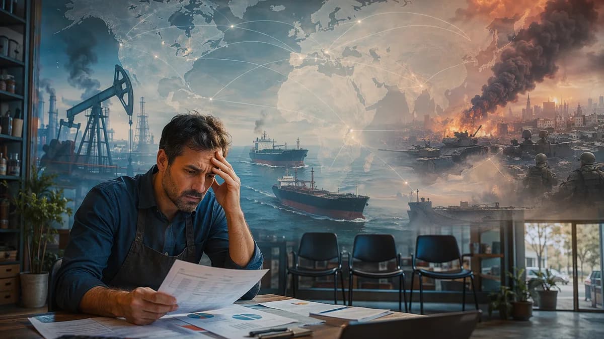 Small business hiring uncertainty amid oil shocks, war risk, and global economic connections.