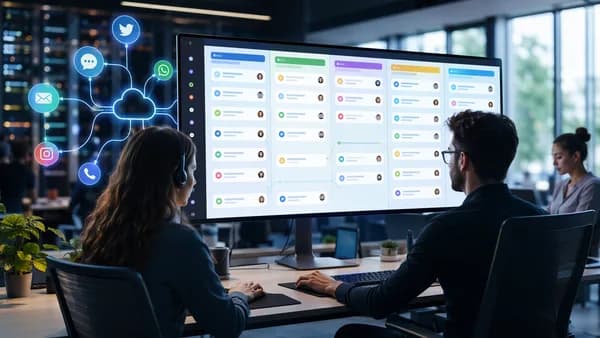 Organized social inbox dashboard streamlining team replies across multiple channels in a modern SaaS workspace