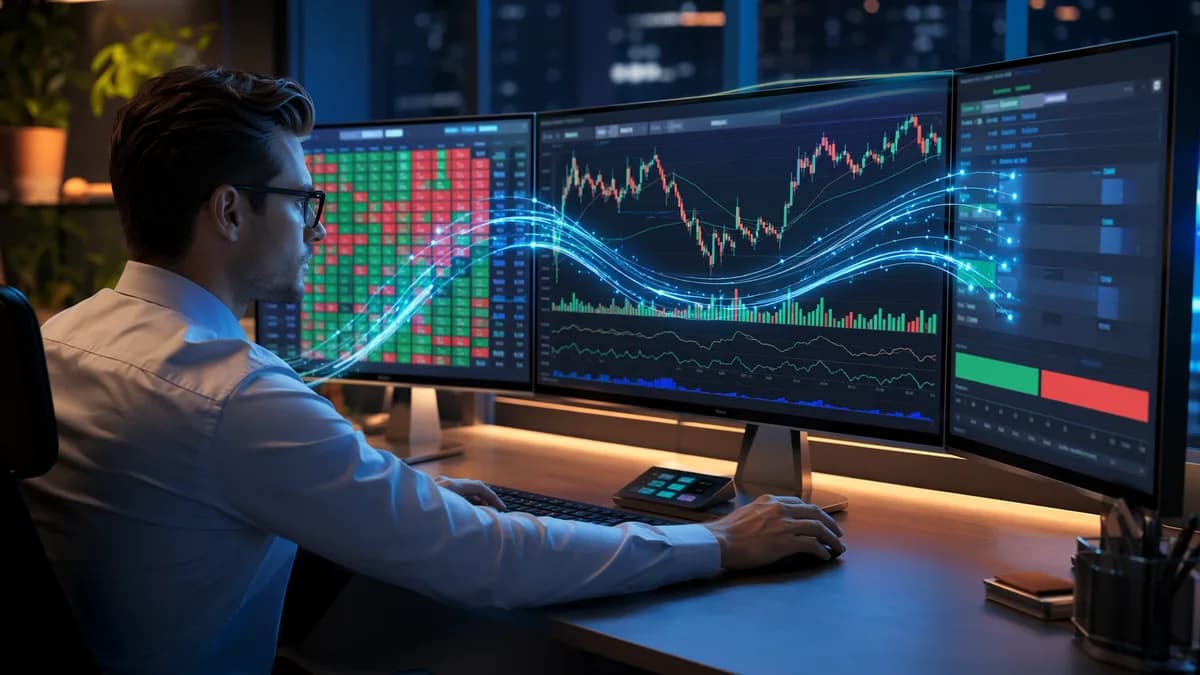 Trader using integrated market screening and trading screens to reduce execution lag