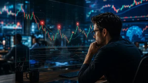 Trader reviews replay charts with highlighted bad entries on modern market data screens.