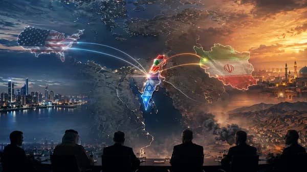 Symbolic global map showing Middle East diplomatic tensions and fragile peace negotiations.